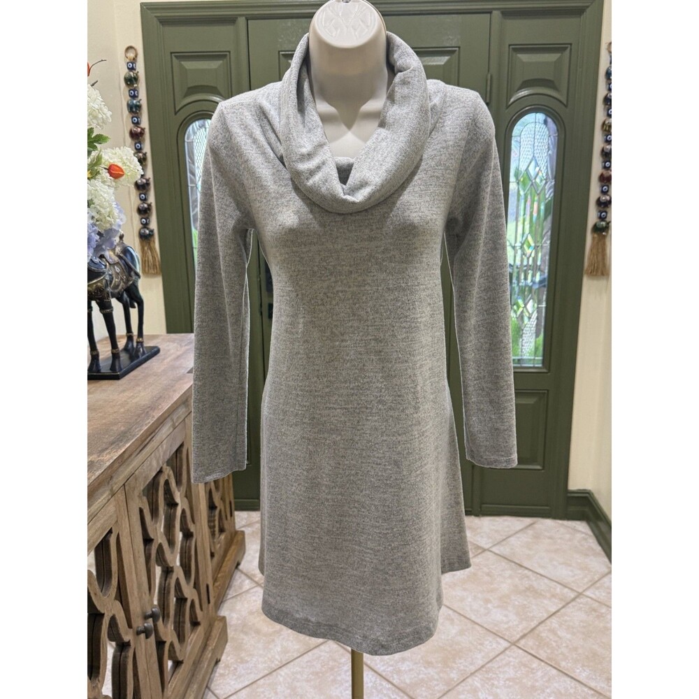 Grey Long Sleeve Fall/Winter Dress with Scarf – Size M/L